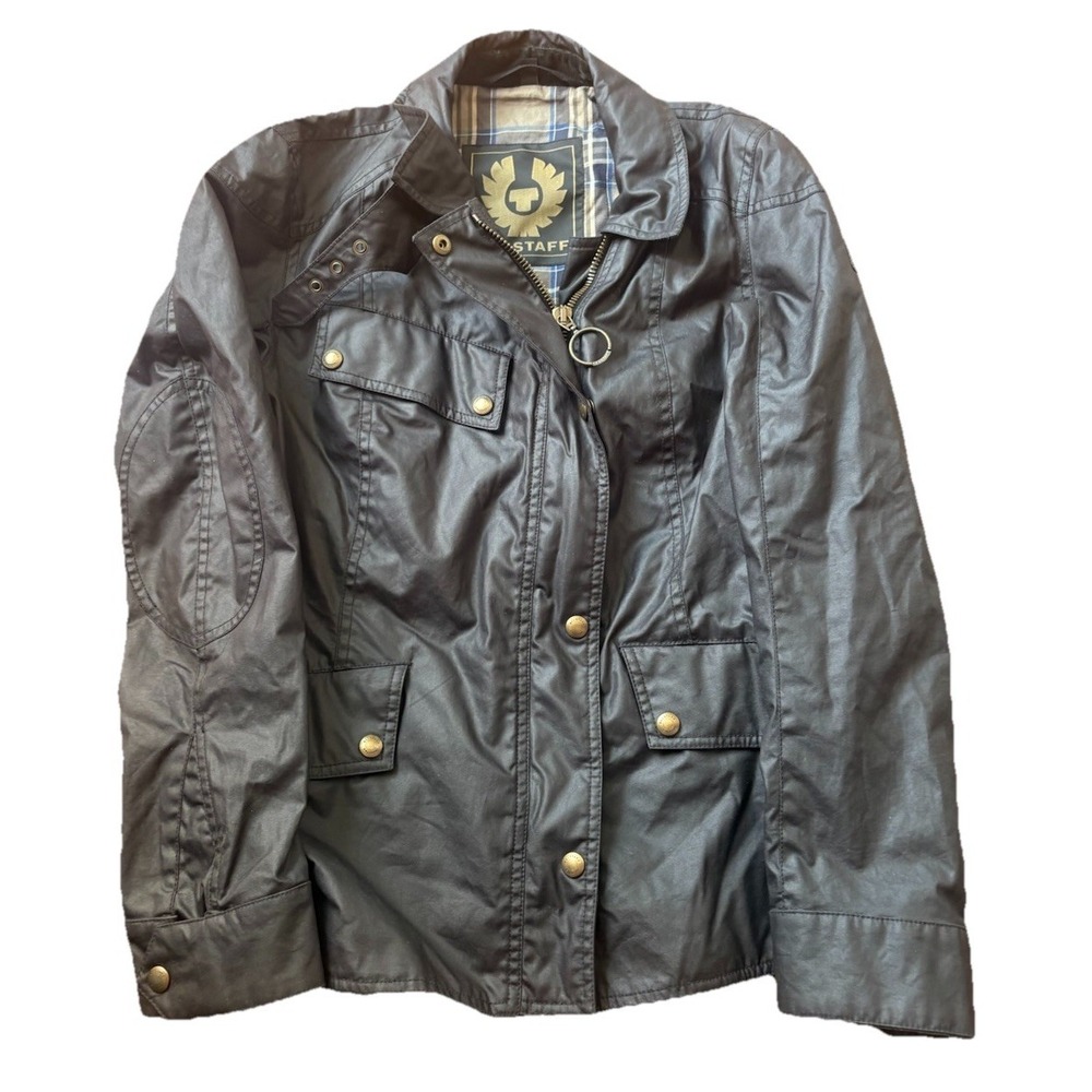Belstaff Women's Trialmaster Waxed Cotton Jacket Size 40‎ Black